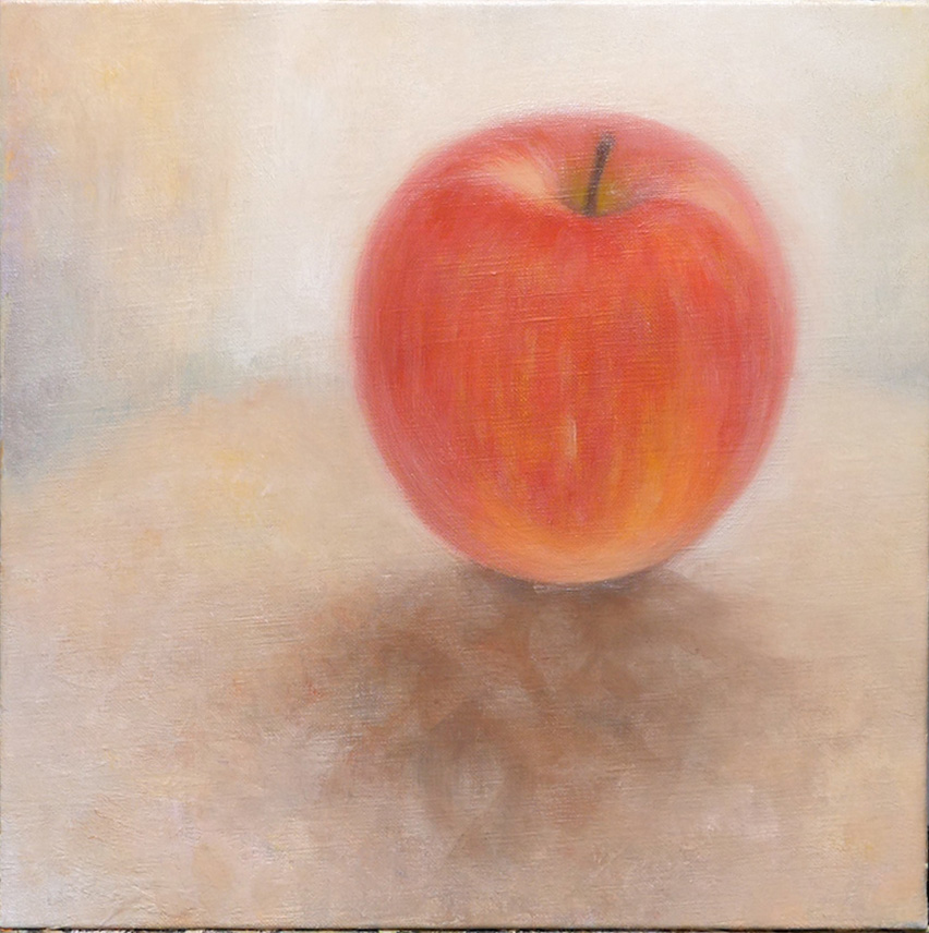 りんごの油絵描き込み