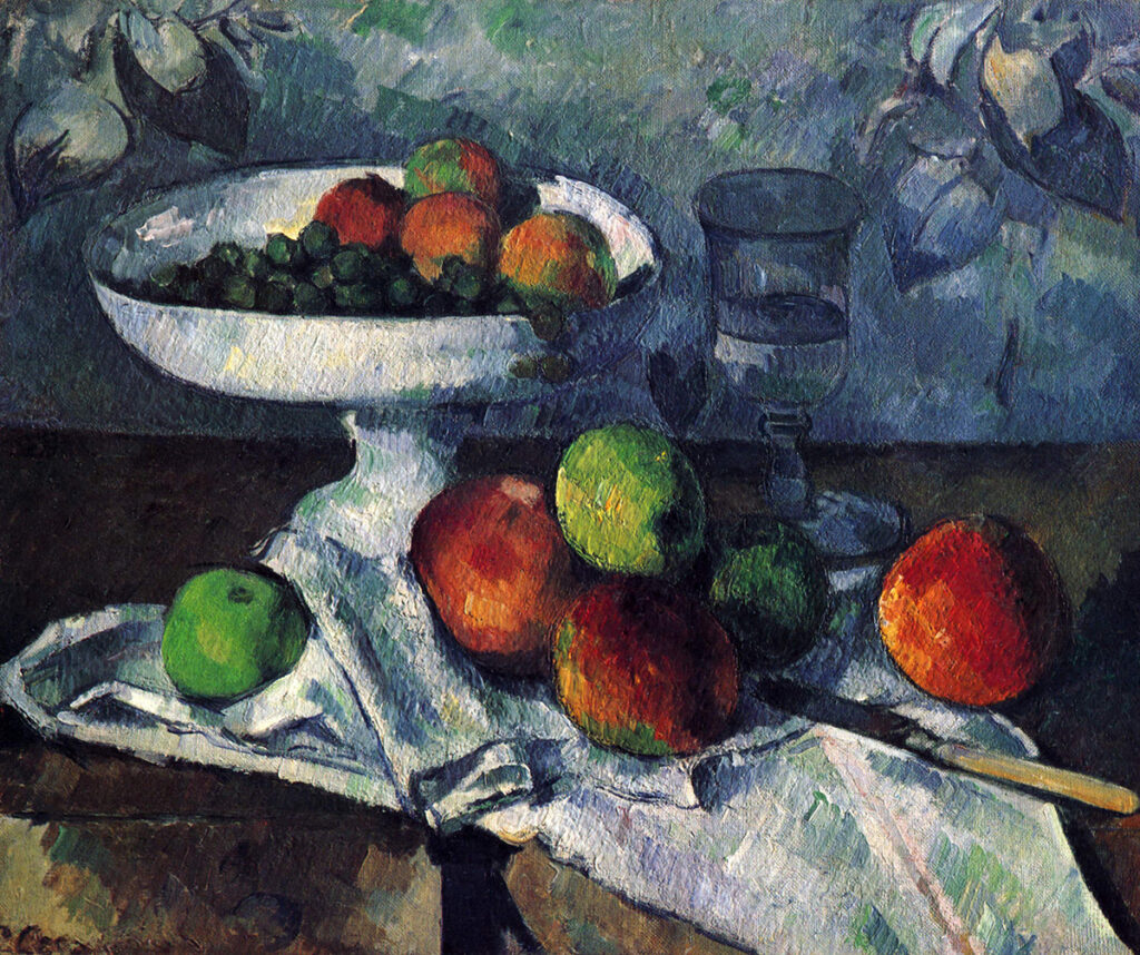 Fruit bowl, Glass and Apples