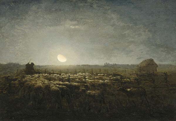 ジャン・フランソワ・ミレー『牧羊場の羊の群れ』
