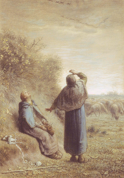 ジャン・フランソワ・ミレー『雁を見上げる羊飼いの少女』
