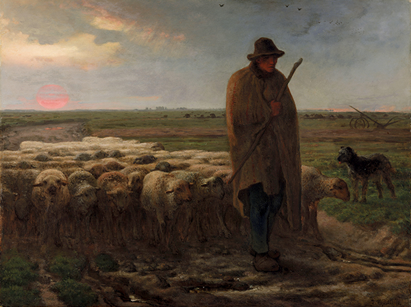 ジャン・フランソワ・ミレー『夕暮れに羊を連れ帰る羊飼い』