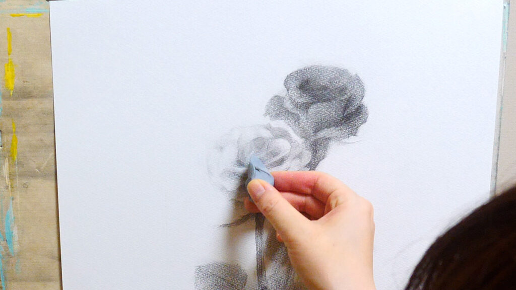 Drawing with charcoal - Charcoal dust drawings 