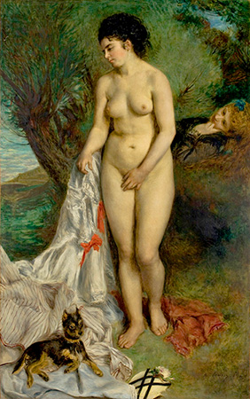 ピエール＝オーギュスト・ルノワール『水浴する女とグリフォンテリア』