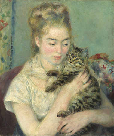 ピエール＝オーギュスト・ルノワール『猫を抱く女』
