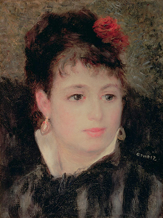 ピエール＝オーギュスト・ルノワール『薔薇の髪飾りの女性』
