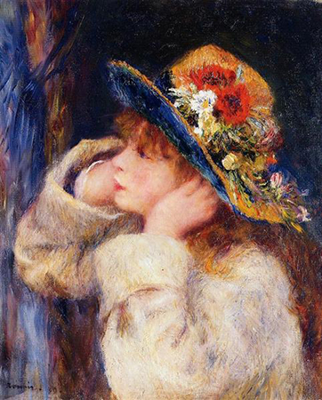ピエール＝オーギュスト・ルノワール『野の花で飾られた帽子を被った少女』
