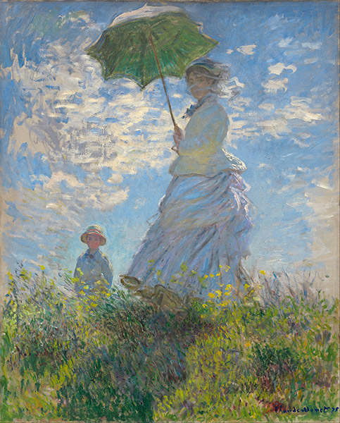 クロード・モネ『散歩、日傘をさす女性』1875年,ナショナル・ギャラリー（ワシントンD.C.）