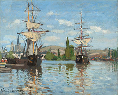 クロード・モネ『ルーアンのセーヌ川を航行する船』